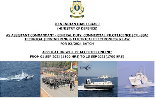 Indian Coast Guard Recruitment 2023: Apply for 46 Assistant Commandant posts by September 1