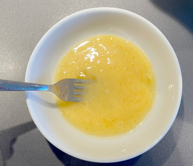 Egg and oil mixture.