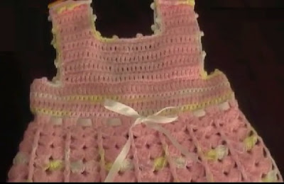 VESTIDO TEJIDO A CROCHET o GANCHILLO