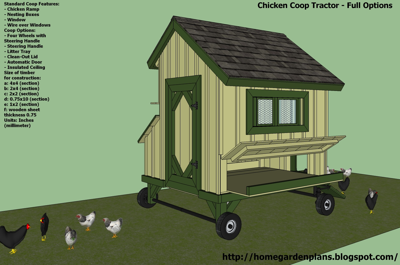 T200 - Chicken Coop Tractor Plans - Free Chicken Coop Plans - How To ...