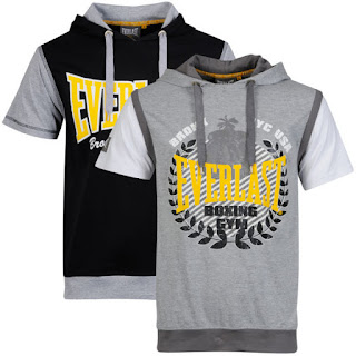 Everlast Men's 2-Pack Short Sleeve Layered T-Shirts - Grey/White Sleeve and Black/Grey
