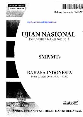 Download Soal UN Bahasa Indonesia SMP 2013