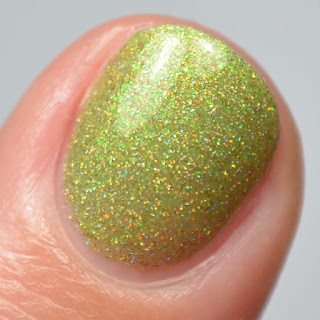 swampy green holographic nail polish