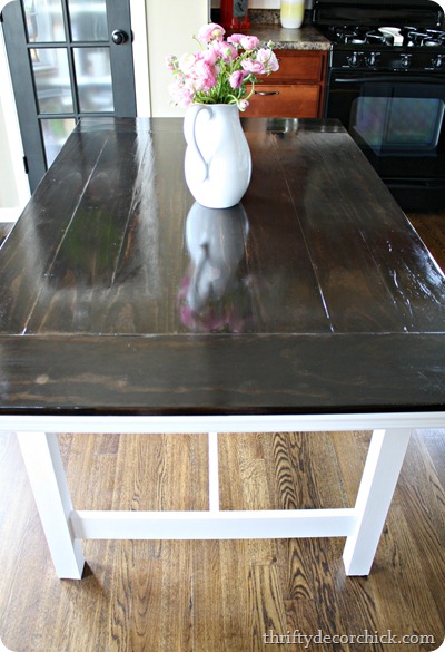 IKEA table turned farmhouse table