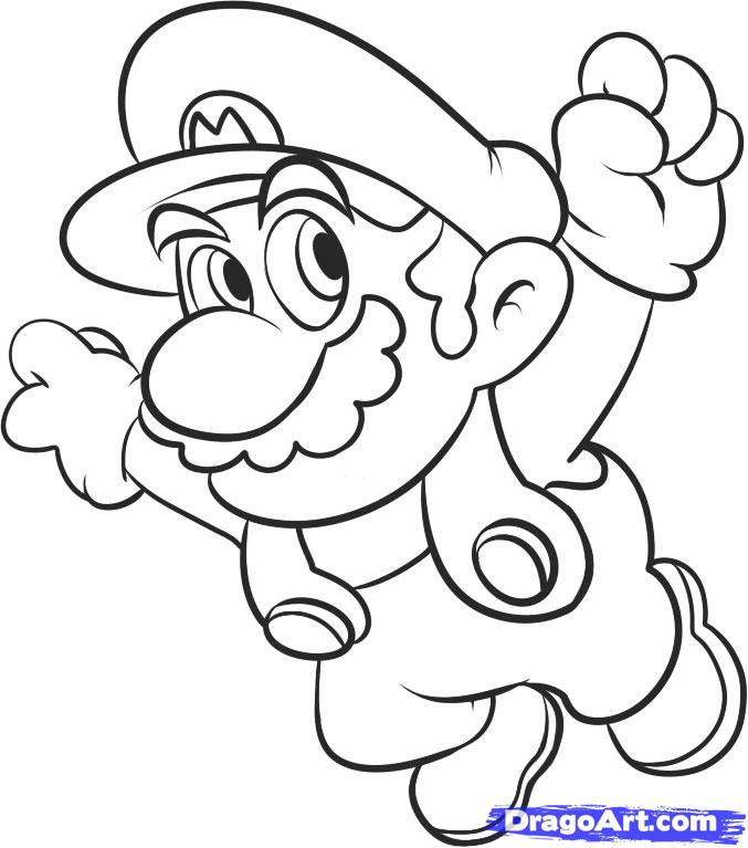 Sketsa Super Mario Gambar  Pemandangan