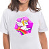 Camisetas Infantil Arco Íris e Unicórnio | Camiseta Branca Poliéster 