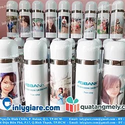 ABBank tỉnh Bình Phước đặt in logo và in hình lên bình giữ nhiệt làm quà tặng ngày phụ nữ Việt Nam 20/10