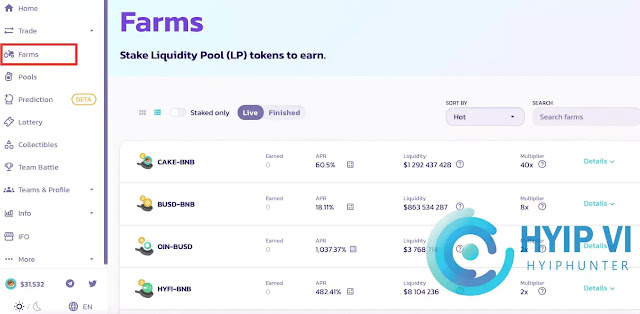 Farms PancakeSwap