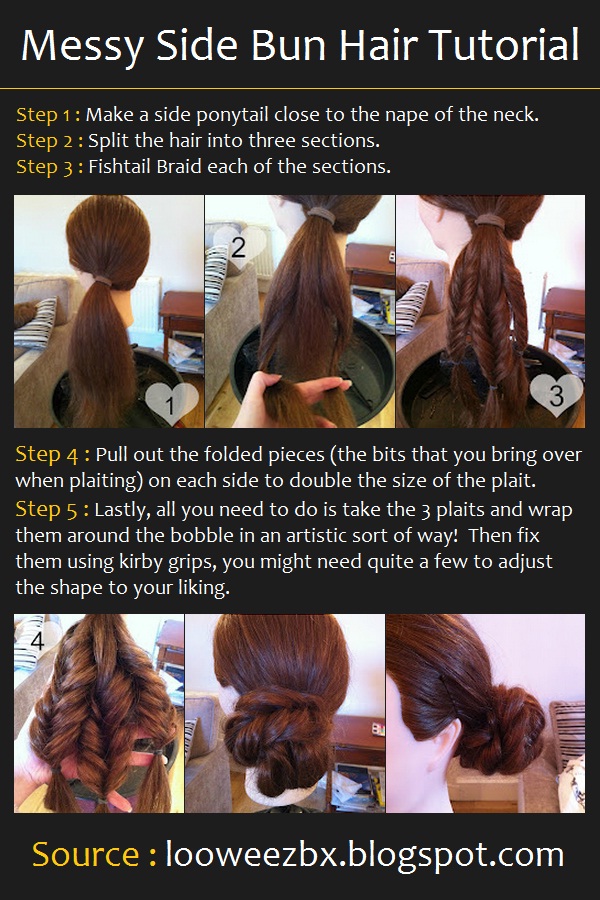 Tutorials hair Tutorial Messy bun  Side Pinterest  tutorial Hair Bun