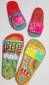 Colorful Flip Flop Art- Great Spring summer art project to do with the kids