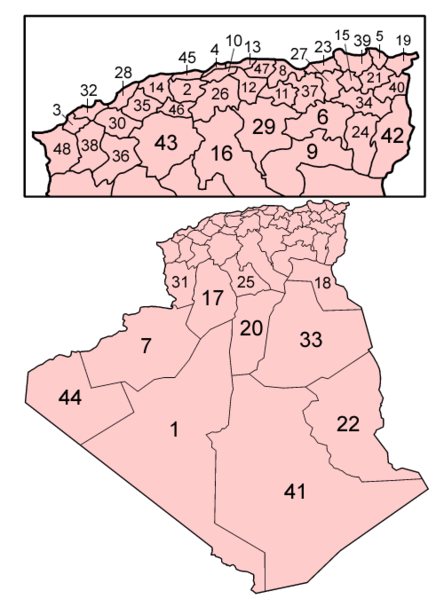 Pembagian wilayah administratif Aljazair