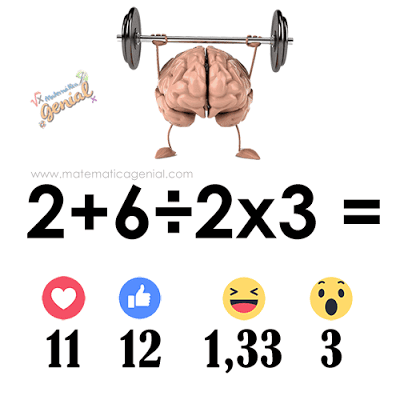 Qual o resultado da expressão: 2 + 6 ÷ 2 x 3?