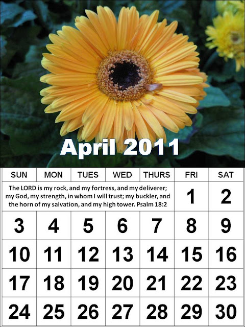 April 2011 Calendar. Christian April 2011 Calendar