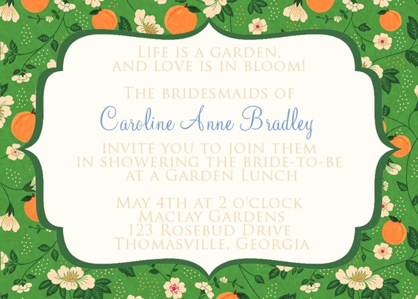peach bridal shower