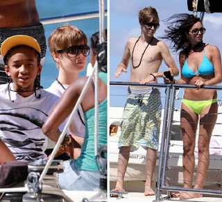 Selena Gomez , Justin Bieber happy In Hawaii Beach