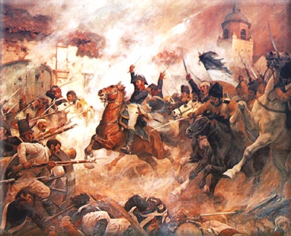 The comuneros fighting a contingent of soldiers