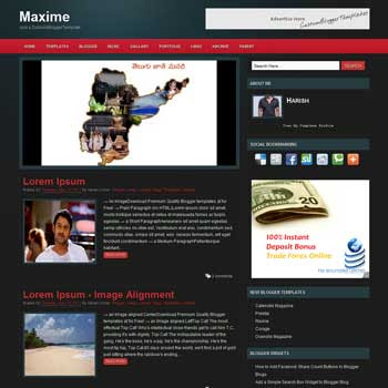 Maxime blog template. template image slider blog. magazine blogger template style. wordpress them to blogger template