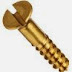 Brass Wood Screw, Plain Finish, Flat Head, Slotted