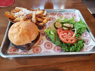 burger with fries