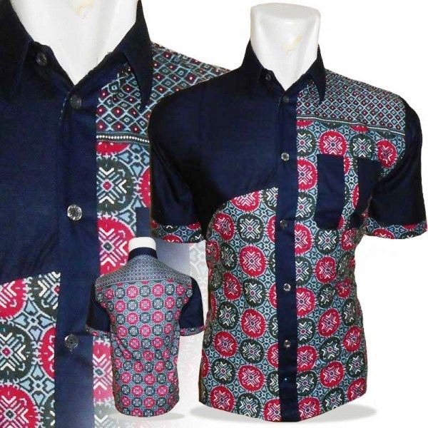  25 model baju  batik pria  kombinasi kain  polos update 