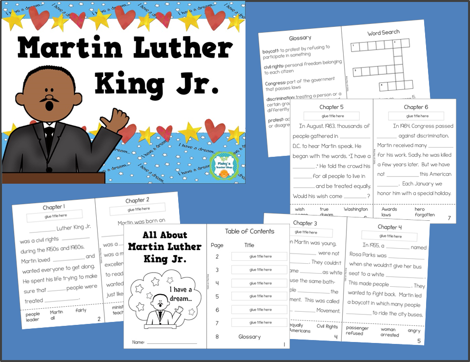 http://www.teacherspayteachers.com/Product/Martin-Luther-King-Jr-Informational-TextReading-Comprehension-Activity-Book-1052866