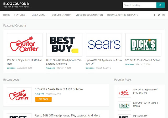 Blog Coupon Blogger Template