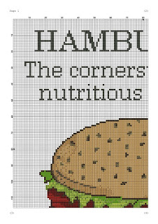 Pulp fiction cross stitch embroidery Hamburger quote