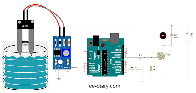 water tank overflow controller circuit diagram