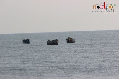 Boats in the Indian Ocean near dhanushkodi