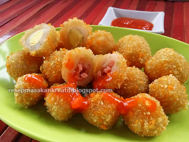 Resep Cilok Goreng Crispy Isi Telur Puyuh dan Sosis 