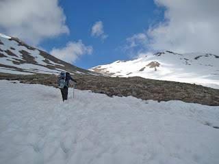 rotten snow on Mt. Massive in the late spring