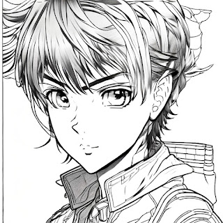 black & white drawing anime boys
