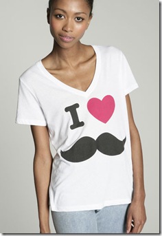 DOE I Heart Staches V-Neck Tee