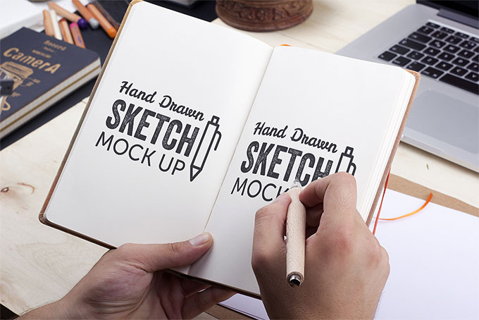 Free Editable Sketch Book Mockups