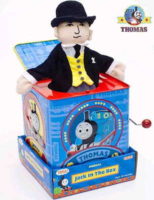 Schylling Thomas the tank engine Sir Topham Hatt Jack in the box tin preschool childrens toy puppet