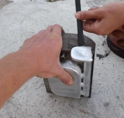 chiseling the soap dish out of the mold