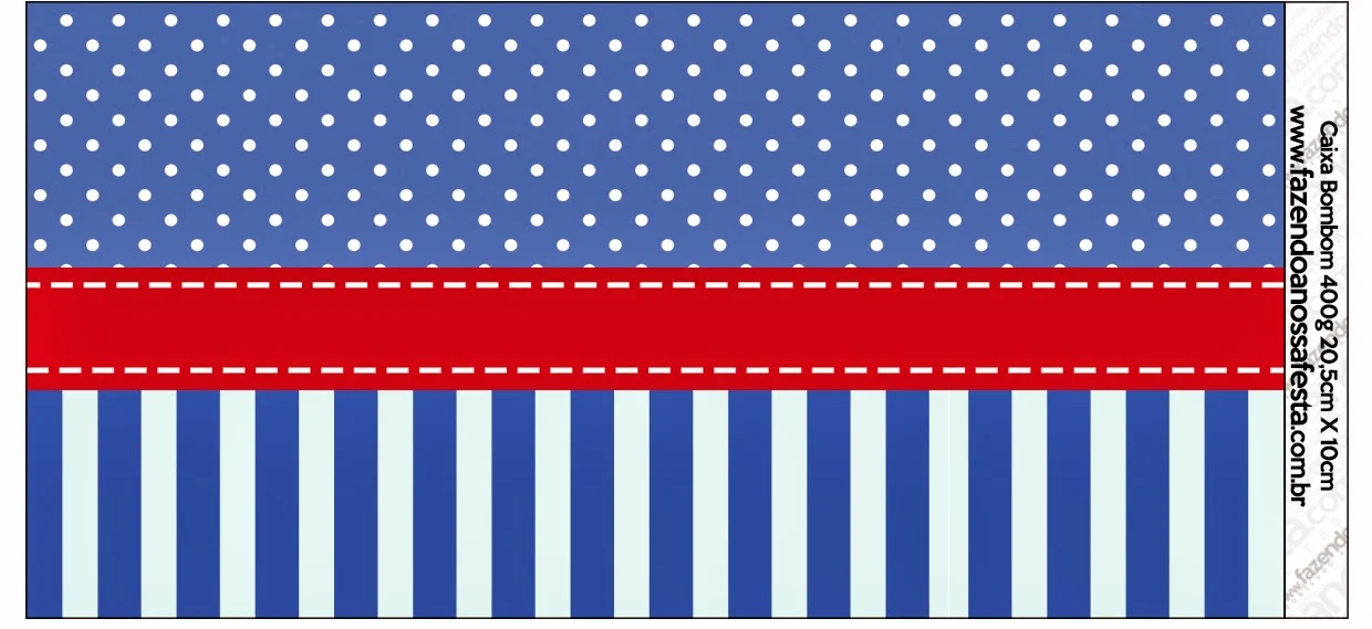 Free Printable Candy Bar Labels for a blue stripes and white polka dots.