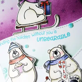 Sunny Studio Stamps: Playful Polar Bears Triple Bear Delight Holiday Card by Lexa Levana