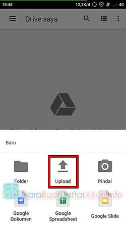 cara upload file di google drive android