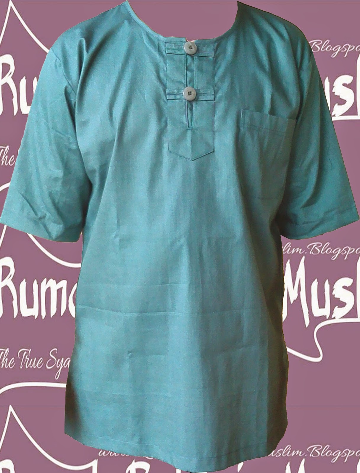  Baju Koko Bergaris Hijau 