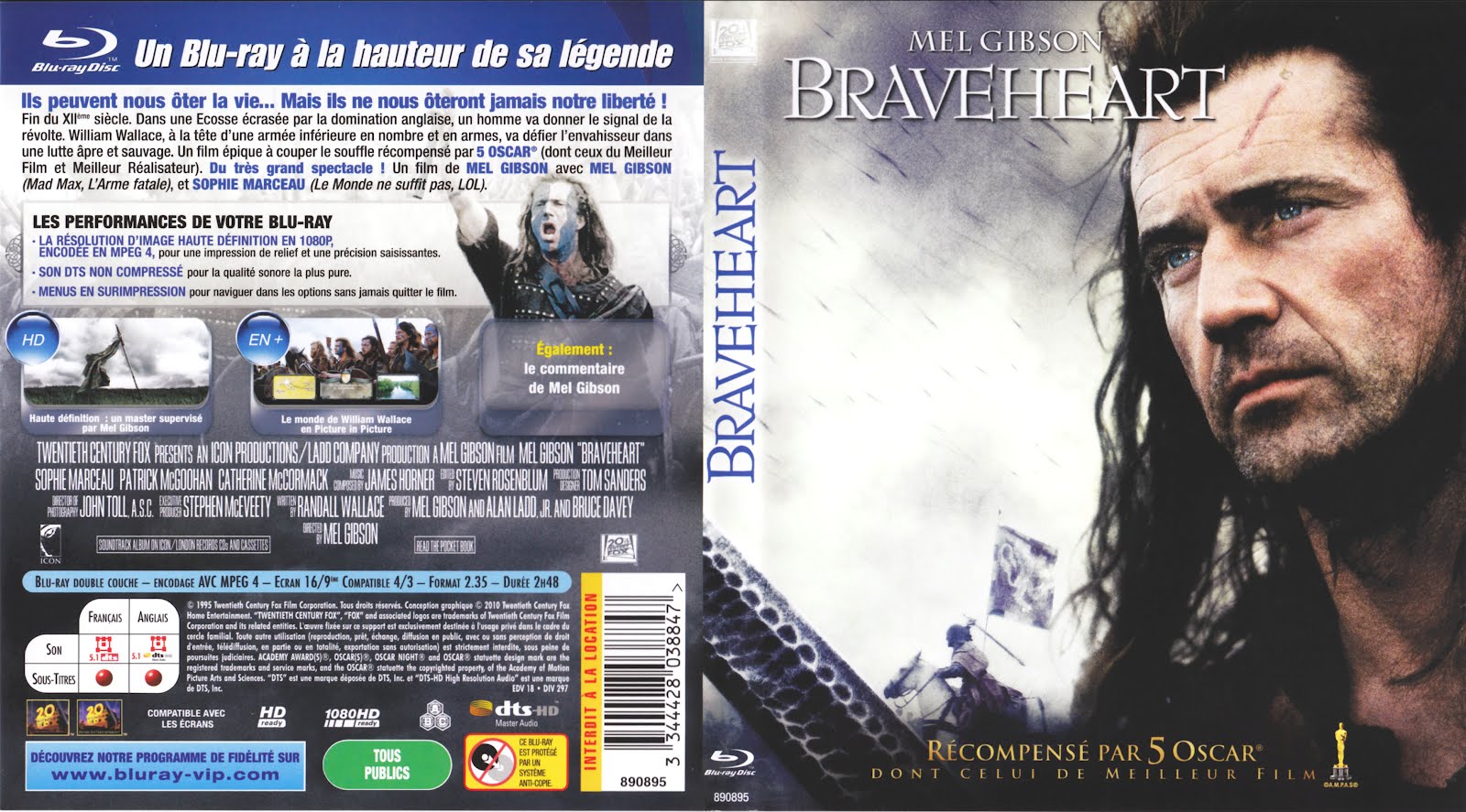 Braveheart Blu-ray Dvd disk Cover