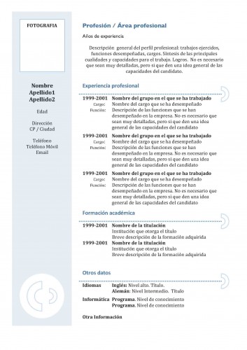 formato curriculum. formatos de curriculum.