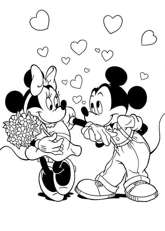 Disney Valentines Coloring Pages title=