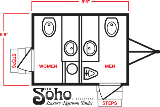 The Soho Luxury Restroom Trailer Floor Plan