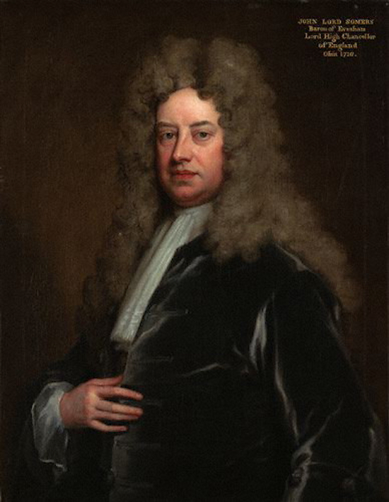 Baron Somers by Sir Godfrey Kneller Image courtesy of the National Portrait Gallery, released via Wikimedia Commons