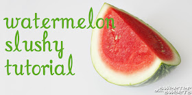 Watermelon Slushy Tutorial by Tricia @ SweeterThanSweets