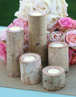 wood bark decoration ideas candles