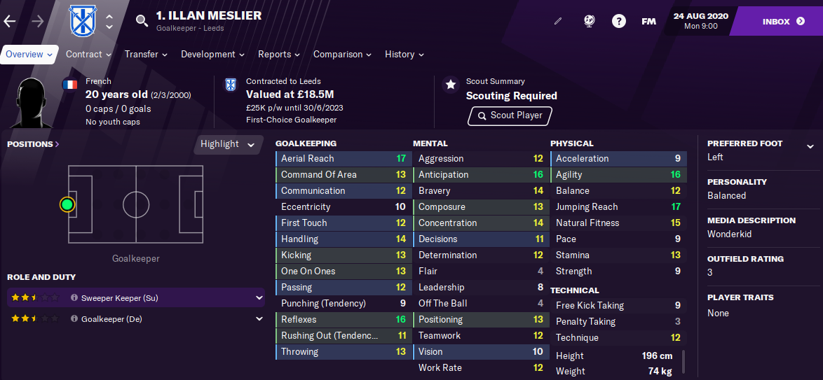 FM21 Illan Meslier 2021