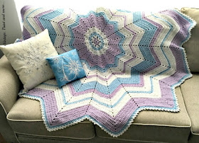 round crochet ripple afghan inspired by "Frozen" movie