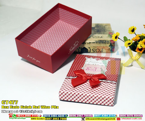 Box Kado Kotak Red Wine Pita Souvenir Pernikahan